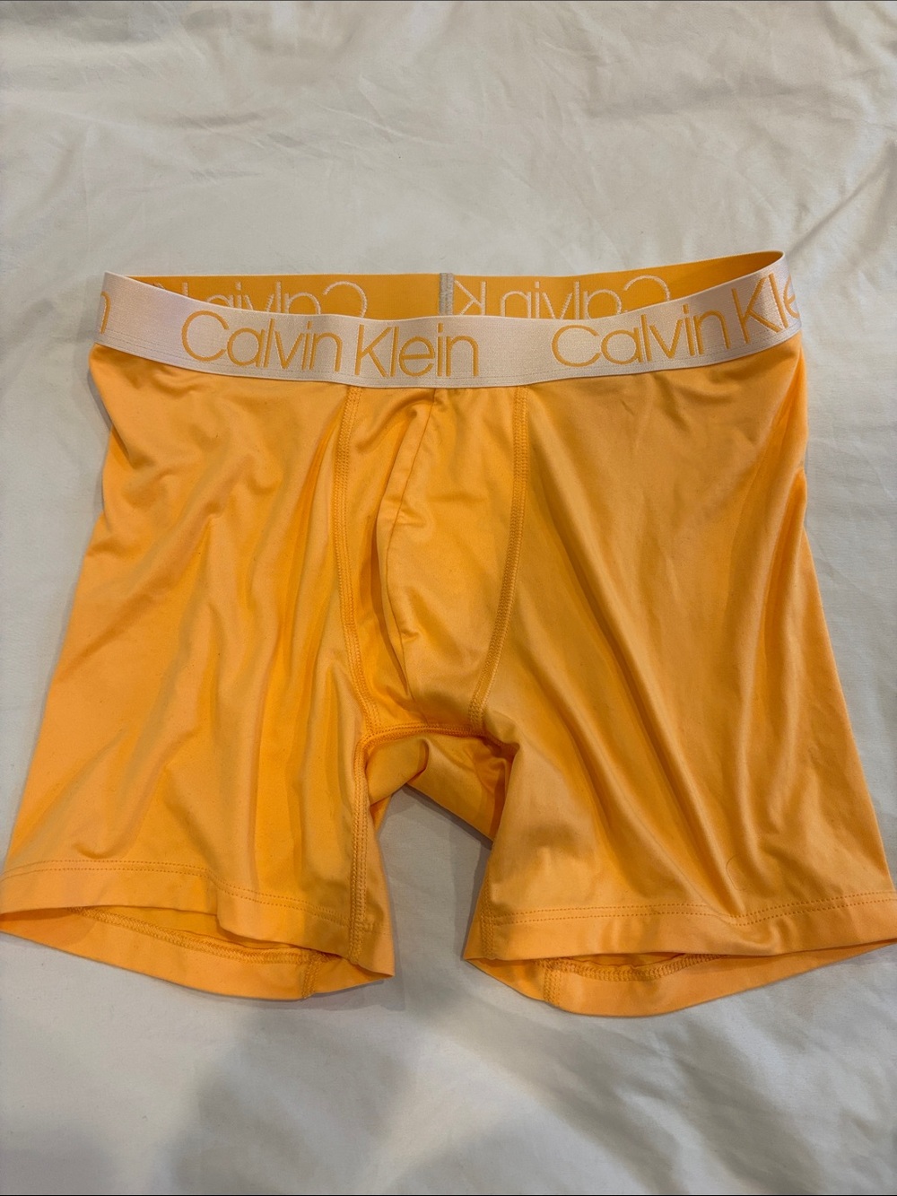 Calvin Orange Logo Waistband Boxer Briefs
